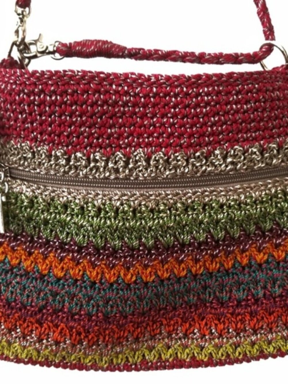 The Sak Peace Sign Crossbody Crochet Bag Purse NEW - Picture 4 of 7